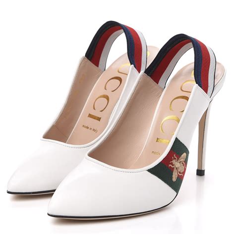 white gucci heel|gucci stiletto heels.